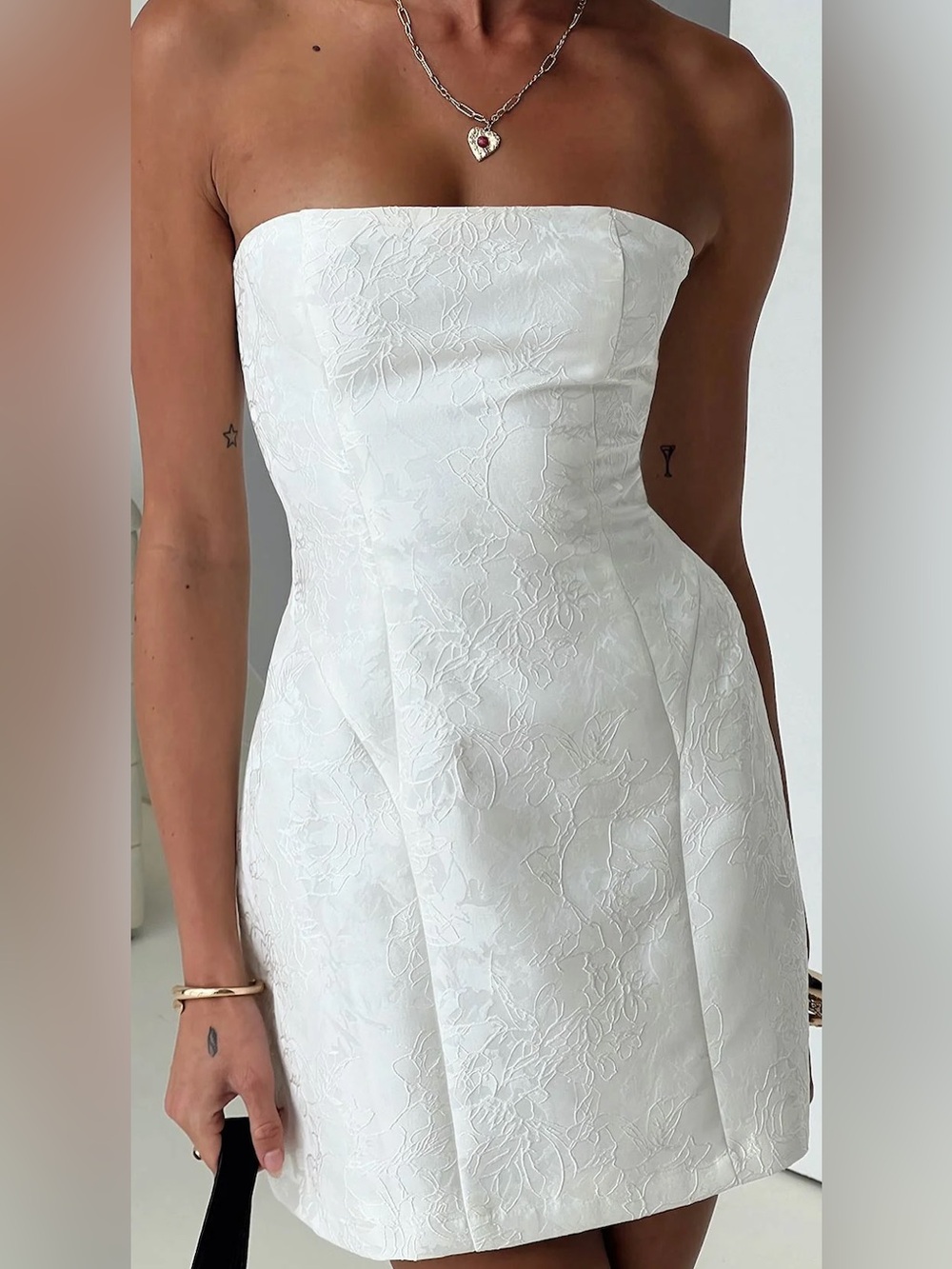 Nordstrom Princess Polly Strapless Mini Dress in Ivory Women's Size US 10